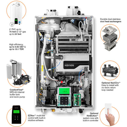 Navien NPE-240A2 199,000 BTU High Efficiency Tankless Water Heater
